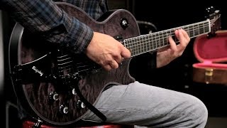 Video thumbnail for Gibson Custom Les Paul Custom Quilt Dark Night Electric Guitar by Musician's Friend