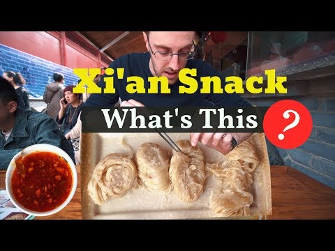 Xi'an Street Food, Jinxian Youta (Pine Cone-like Rolled Noodles), Chinese Wheaten Food, Xi'an China