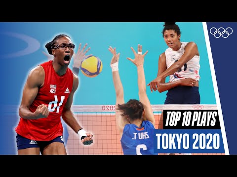 🏐Team USA 🇺🇸Top 10 Volleyball Plays at the Olympics!