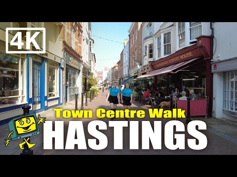 HASTINGS UK - Hastings Town Centre & Old Town Walking Tour 4K