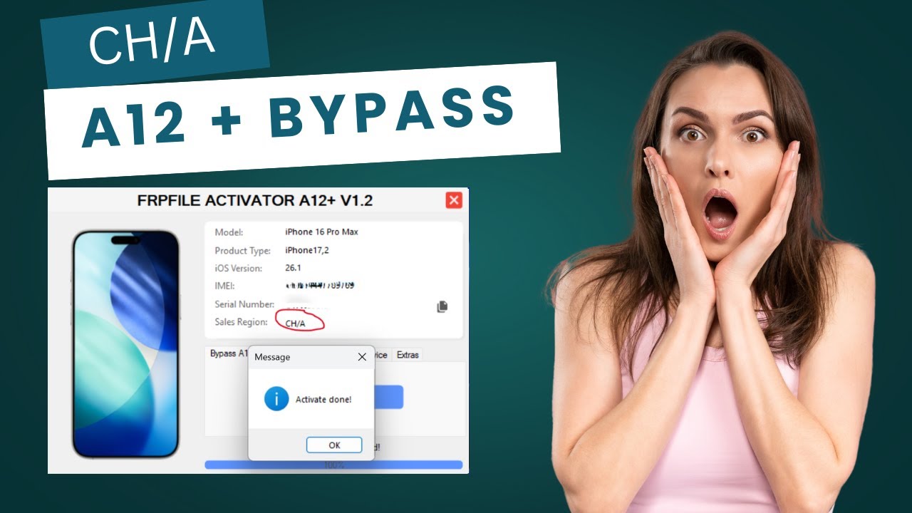 Bypass A12 + Hello Screen no signal for CH/A, J/A devices with Windows Tool