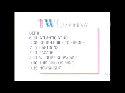 BBC2 closedown announcer Martin King 21st August 1988