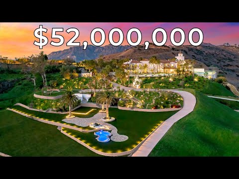 Inside a $52,000,000 Malibu MEGA Mansion with a Tennis Court & Watch Tower!