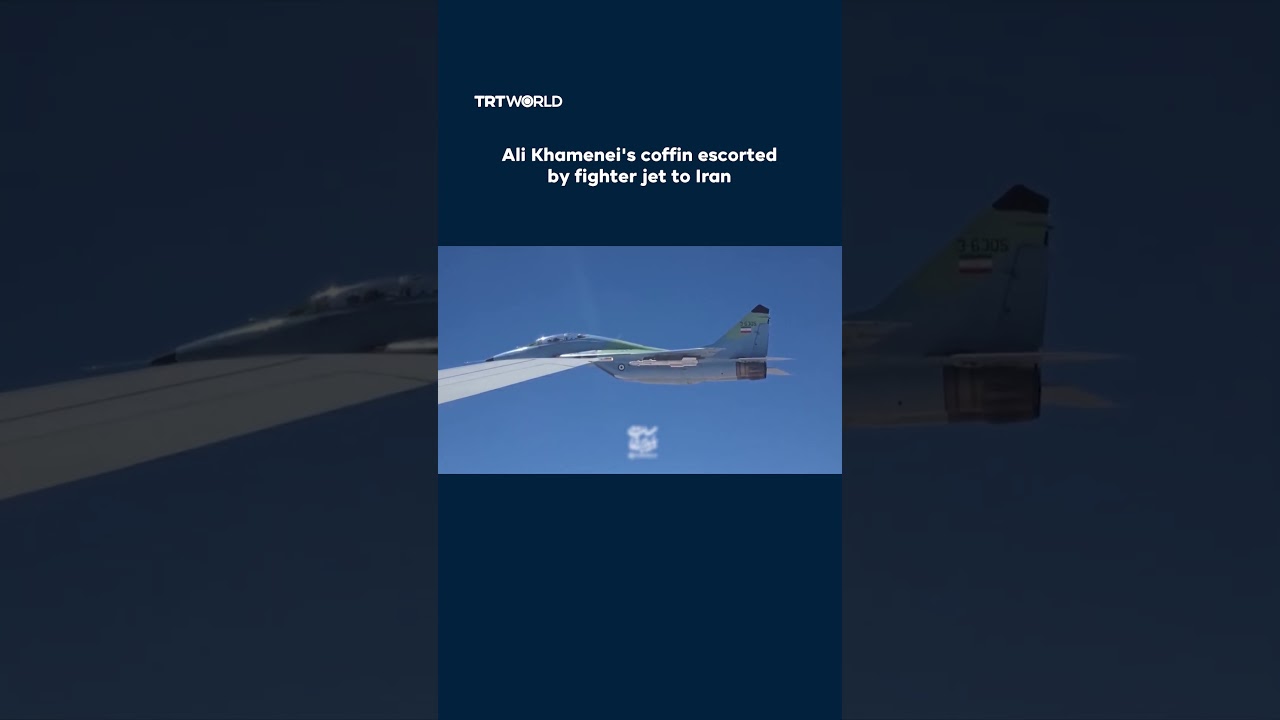 Video | Ali Khamenei's coffin escorted by fighter jet to Iran