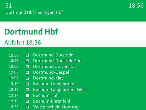 [DB Regio NRW] Announcements S1 Dortmund Hbf - Solingen Hbf