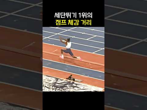 세단뛰기 1위의 점프 체감 거리