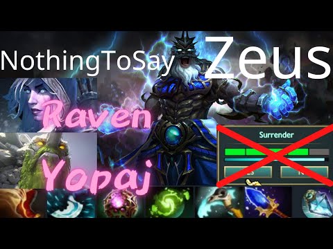 NothingToSay Zeus vs Raven Drow Ranger, Yopaj Tiny, Necrophos - why no ff in dota - dota2