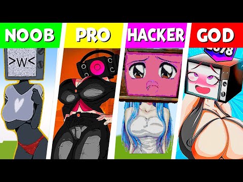 Ruby Craft - Skibidi Toilet All Characters Pixel Art : Noob vs Pro vs HACKER vs GOD/Building Challenge #85
