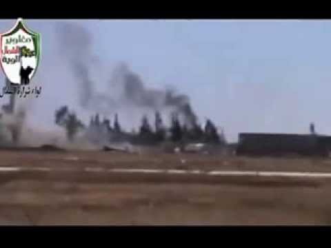 رصد احتراق دبابة داخل مطار منغ العسكري بعد استهدافها من قبل لواء شرارة الشمال