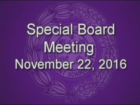 Weslaco ISD School Special Board Meeting 11-22-16