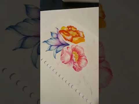 How to make amazing Floral design with makers and ball pens #shorts