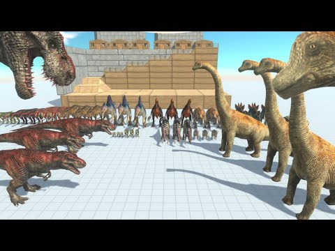 CARNIVORE DINOSAURS VS HERBIVORE DINOSAURS 3 VS 3 | ARBS Animal Revolt Battle Simulator