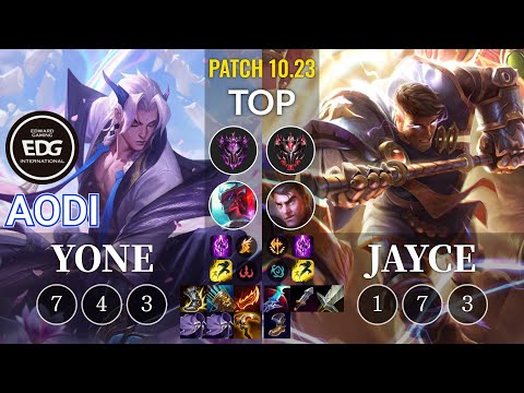 EDG Aodi Yone vs Jayce Top - KR Patch 10.23