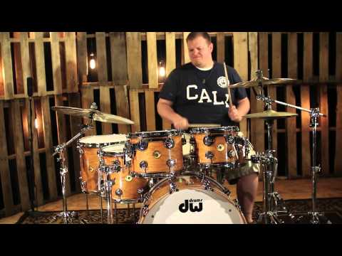 DW Drum Collectors Natural Lacquer Cherry Jazz Shells With Chrome Hardware