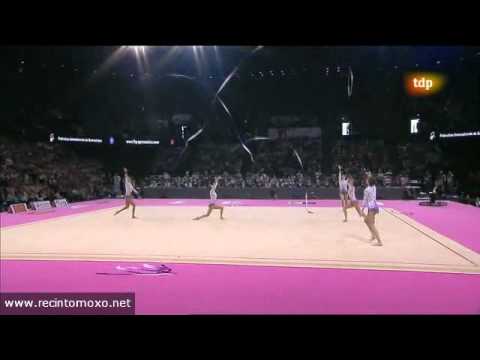 Bulgaria 3 ribbons and 2 hoops AA World Championships Montpellier 2011