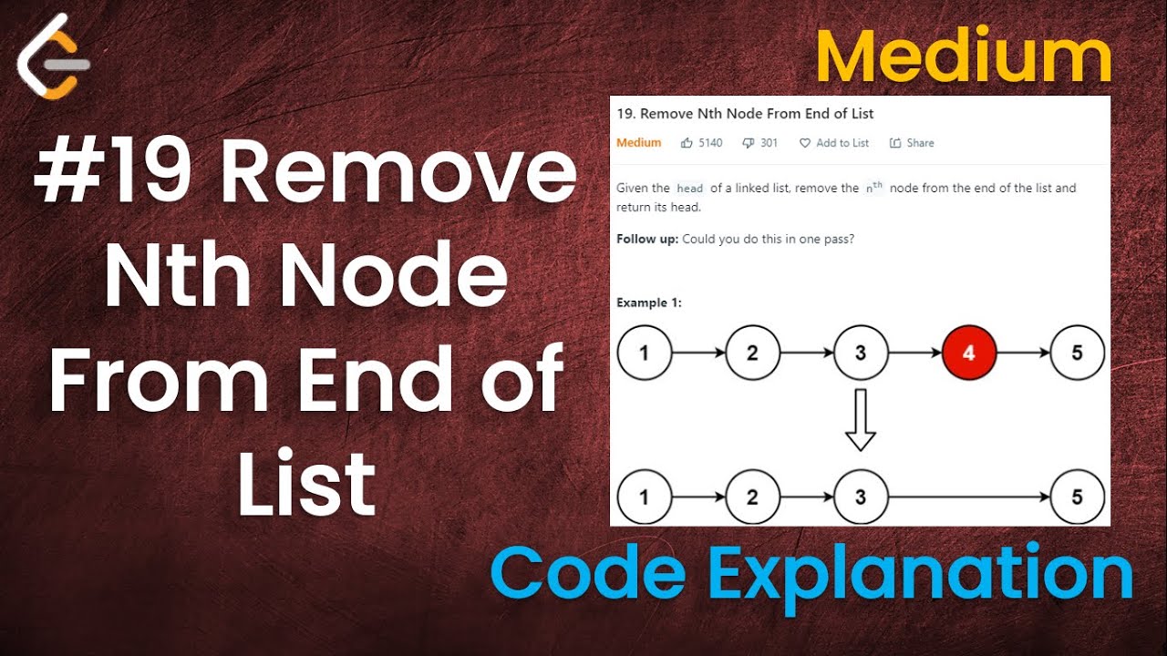 Remove Nth Node From End of List | Live Coding with Explanation | Leetcode - 19