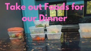 Take out foods for dinner