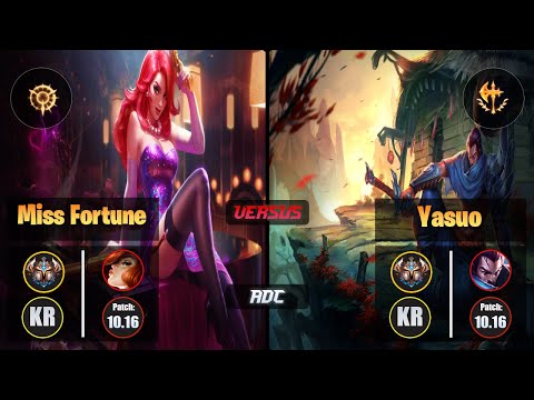 Challenger MISS FORTUNE [Press the Attack] (ADC) VS  YASUO - Challenger KR Patch 10.16