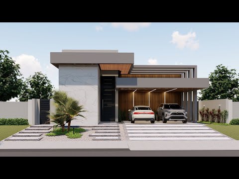 Tour pela Fachada - Casa para condomínio, moderna com 3 suítes