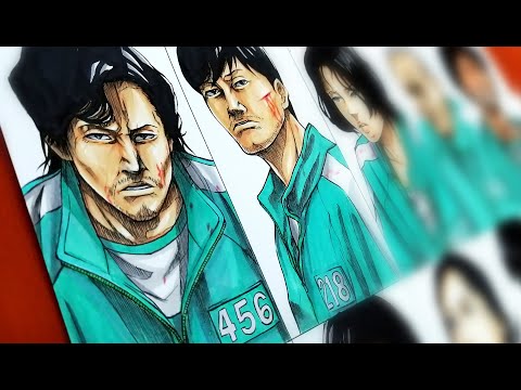 Drawing Squid Game in Anime Manga Styles | Bleach ブリーチ