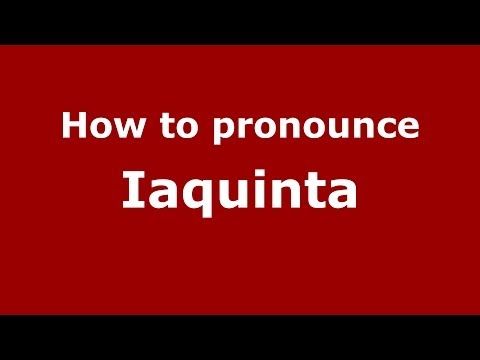 How to pronounce Iaquinta (Italian/Italy) - PronounceNames.com