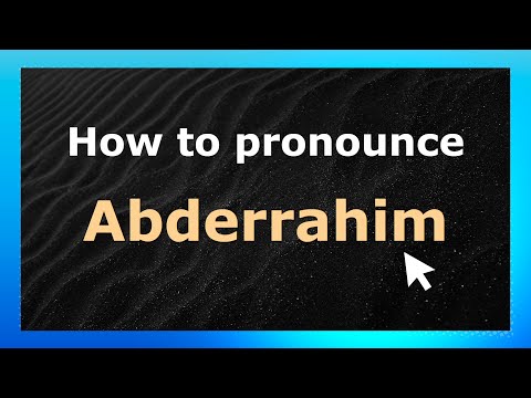 How to Pronounce Abderrahim (French Pronunciation / France) | Pronounce Names