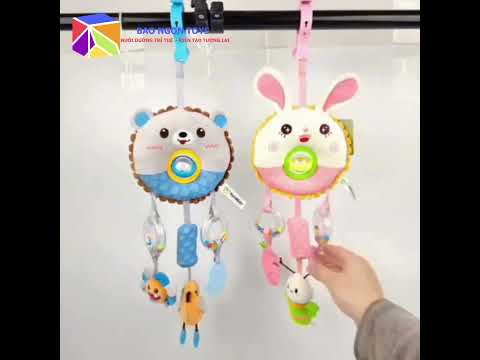 Đồ chơi treo nôi chuông gió leng keng chủ đề động vật dễ thương, đồ chơi tương tác thú bông dành cho bé sơ sinh - BAO NGON TOYS -DV121
