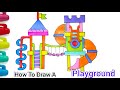 How To Draw A Playground Easy Playground With Slide Playground Drawing Ideas