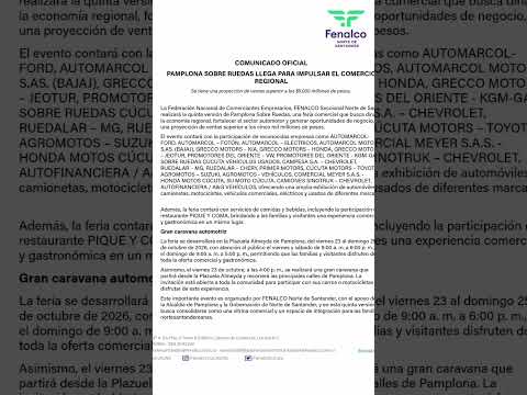 *PAMPLONA SOBRE RUEDAS LLEGA PARA IMPULSAR EL COMERCIO REGIONAL*.