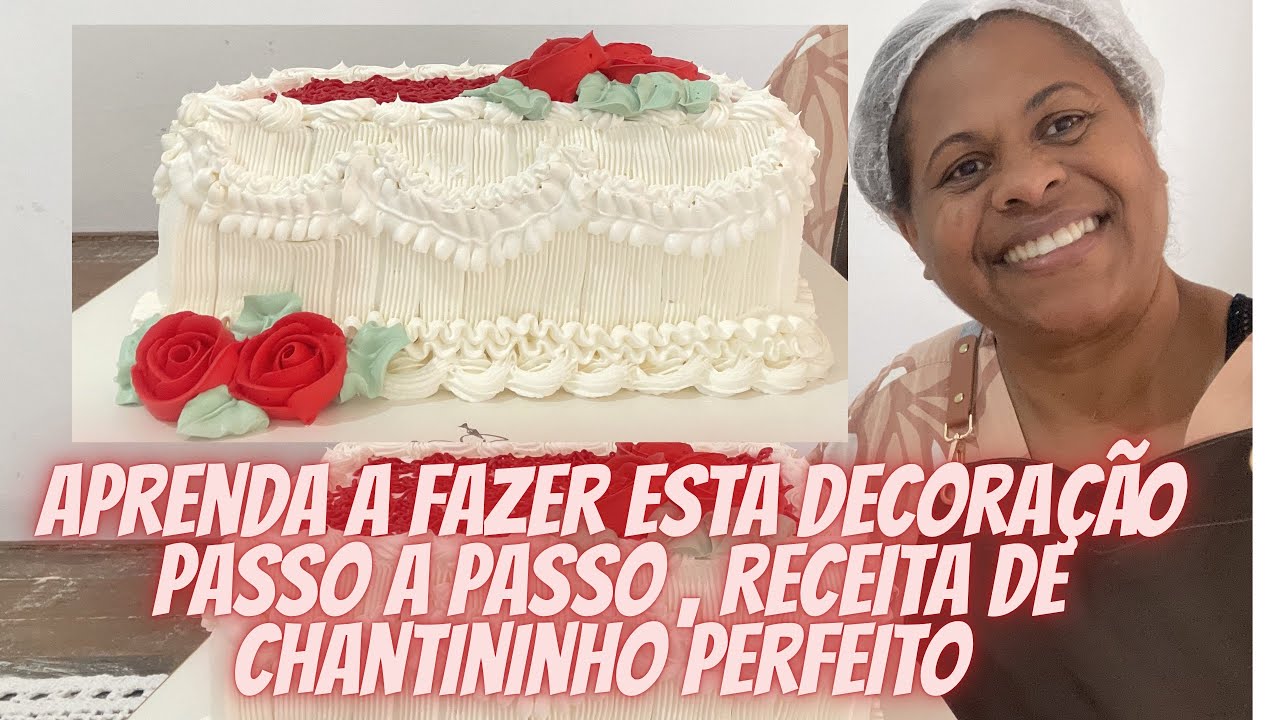Decorating a white and red cake step by step: learn how to make chantilly cream and many tips.