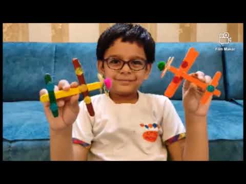 Buddy Interaction: Making Airplane using Ice-Cream sticks with Mokshit(Grade 1) -Little World School