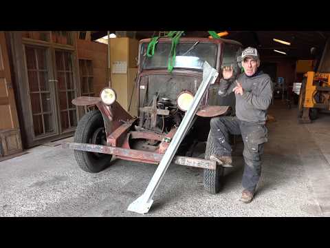 Old Rusty , Part 11 Cabin trial fit and welding the sills in place