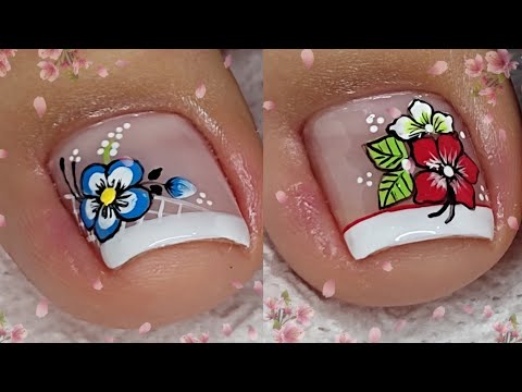 HERMOSAS IDEAS PARA DECORAR TUS UÑAS |  UÑAS DECORADAS CON FLORES 🌸🌸🦶🏼