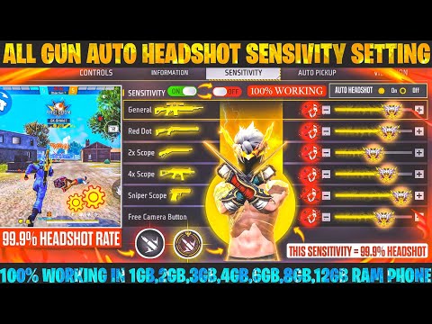 Free Fire Auto Headshot Trick 2025 Sensitivity | 2gb, 4gb, 6gb Ram Headshot Sensitivity Setting | FF