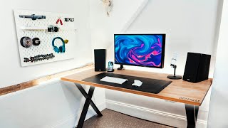 Our New Minimal Editing RGB Free Desk Setup Tour & Build (Hidden PC)