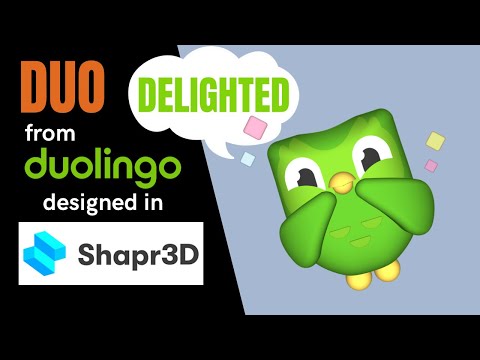 3D modeling DELIGHTED DUO from Duolingo in Shapr3D on iPad
