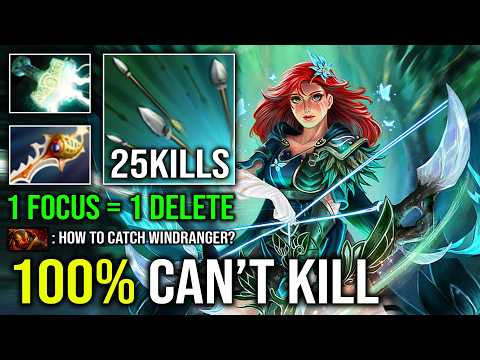 100% CAN'T KILL Unlimited Raining Arrow Nonstop Godlike Solo Mid Guide Windranger Dota 2
