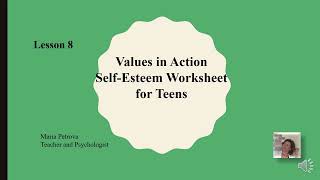 Self-Esteem Worksheet for Teens: Values in Action | Build Confidence Through Small Step