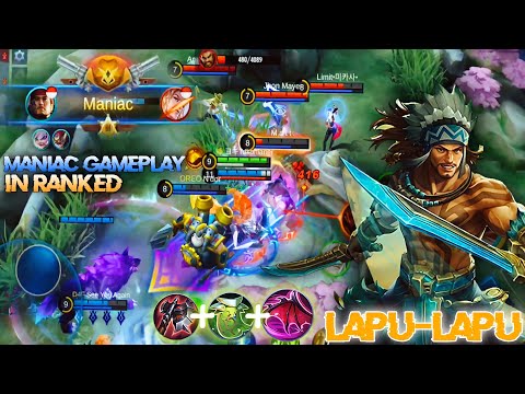Maniac | Lapu-Lapu Aggressive Gameplay | Build For Eazy Maniac | Lapu-Lapu Takofflaner