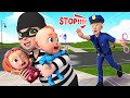 POLICE CHASE THIEF Police Officer Song Police Cartoon Nursery Rhymes Kids Song