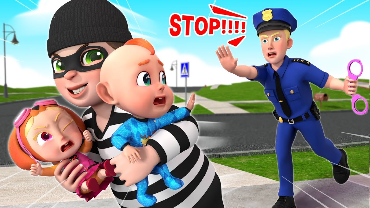POLICE CHASE THIEF - Police Officer Song | Police Cartoon | Nursery Rhymes & Kids Song