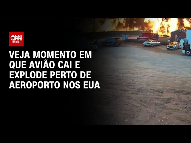 Veja momento em que avião cai e explode perto de aeroporto nos EUA | CNN BRASIL