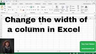 Change the width of a column in Excel