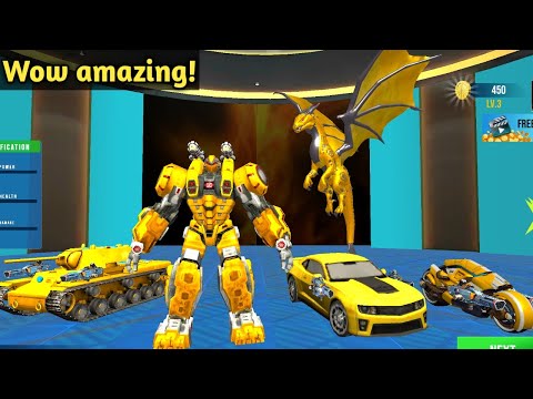 Flying Dragon Robot Car Transformation 2021,David Gaming,Android Gameplay