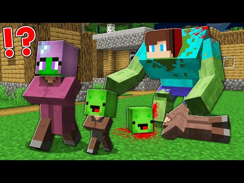Family Villager Escape from Angry Zombie Mutant - Minecraft