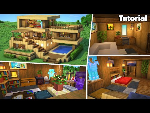 Insane Minecraft Wooden House Interior Build 🔥