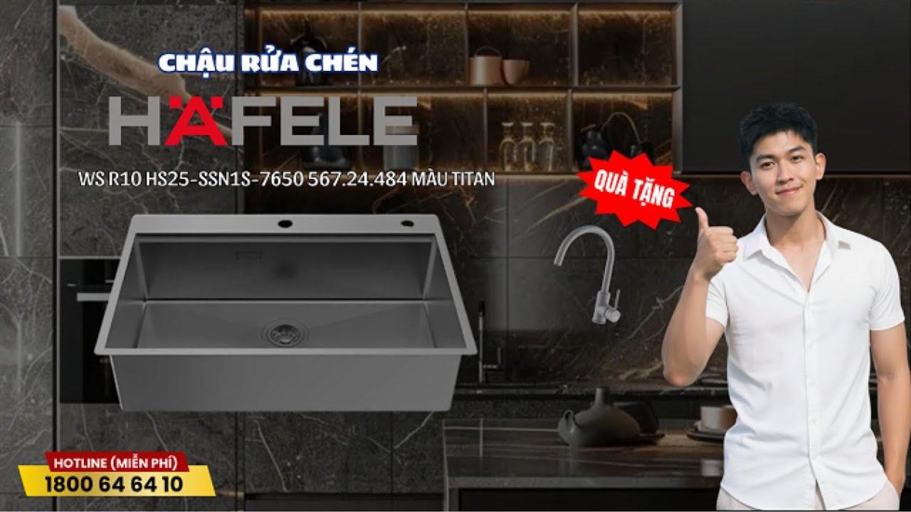 Chậu rửa chén Hafele WS R10 HS25-SSN1S-7650 567.24.484 màu titan
