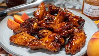 Hot Honey Peach Wings (30 Mins!) — Crispy, Sticky, Sweet Heat