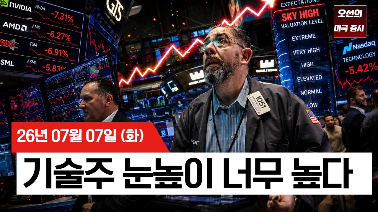 【미국 증시 오늘의 요약】 삼성전자 사상 최대 실적에도 반도체주 급락…기술주 눈높이가 너무 높아졌?
