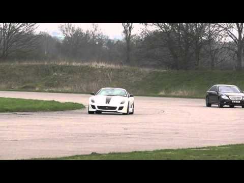 VMax 200: Ferrari 599 GTO cornering and accelerating flat out!